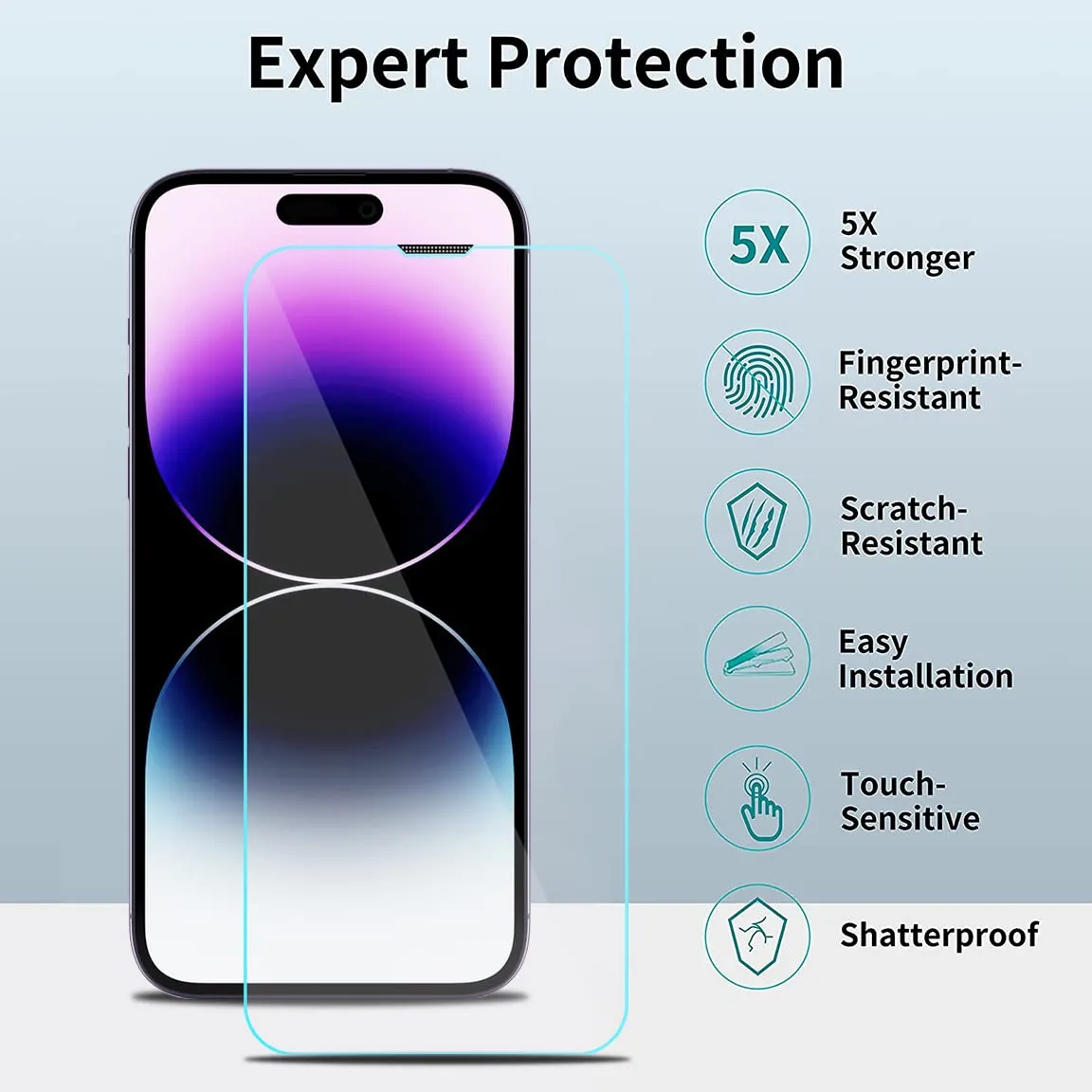 iPhone 14 Pro Max Tempered Glass Screen Protector Guard | EZ FIT - 2 Pack