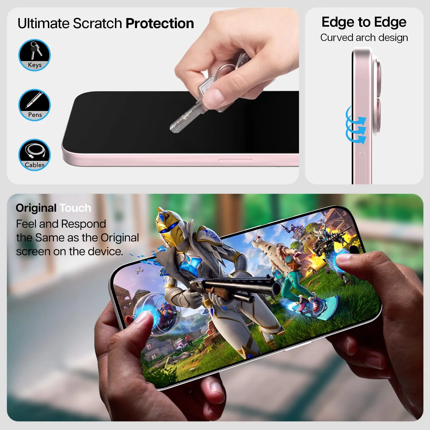 iPhone 15 Easy DO Tempered Glass Screen Protector Guard | GT Series (Clear) - 2 Pack
