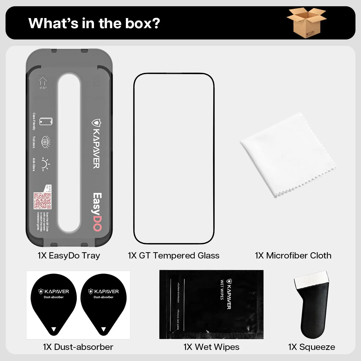 iPhone 15 Easy DO Tempered Glass Screen Protector Guard | GT Series (Matte)- 1 Pack