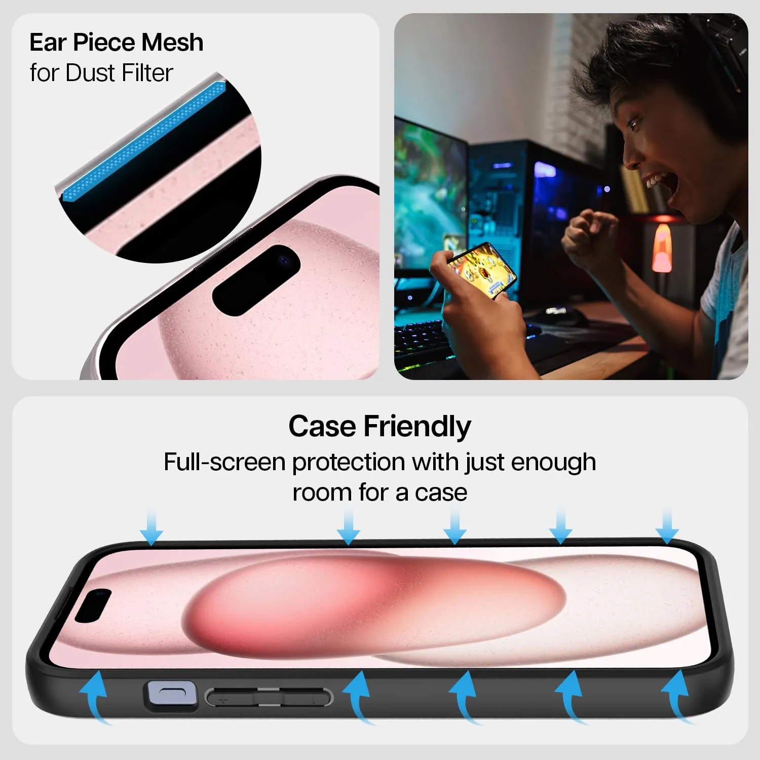 iPhone 15 Easy DO Tempered Glass Screen Protector Guard | GT Series (Matte)- 1 Pack