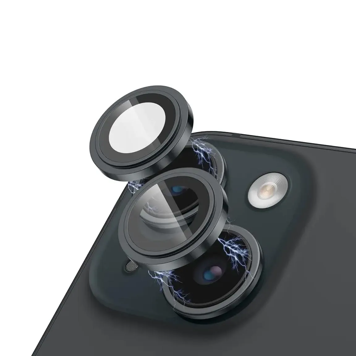 iPhone 15 [GT Series | Easy DO] Tempered Glass Screen Protector Guard (2 Matte TG )  1 Black Lens Protector