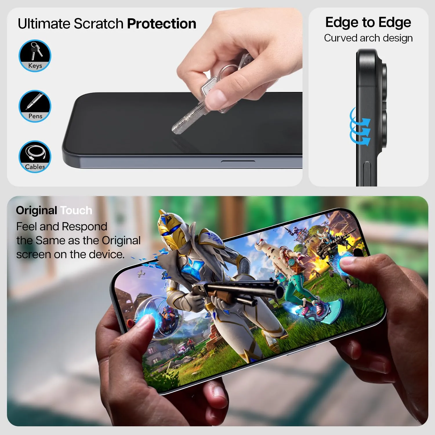 iPhone 15 Pro Easy DO Tempered Glass Screen Protector Guard | GT Series (Matte) - 1 Pack