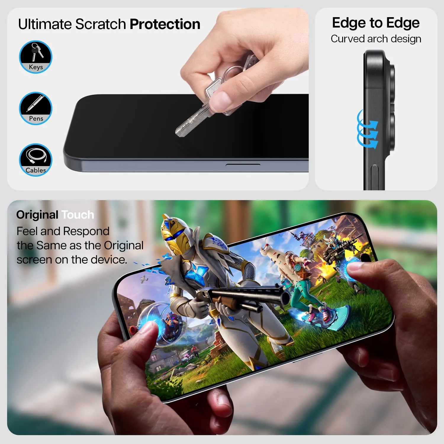 iPhone 15 Pro Max Easy DO Tempered Glass Screen Protector Guard | GT Series (Clear) - 2 Pack