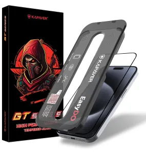 iPhone 15 Pro Max Easy DO Tempered Glass Screen Protector Guard | GT Series (Matte) - 1 Pack (Matte) - 1 Pack