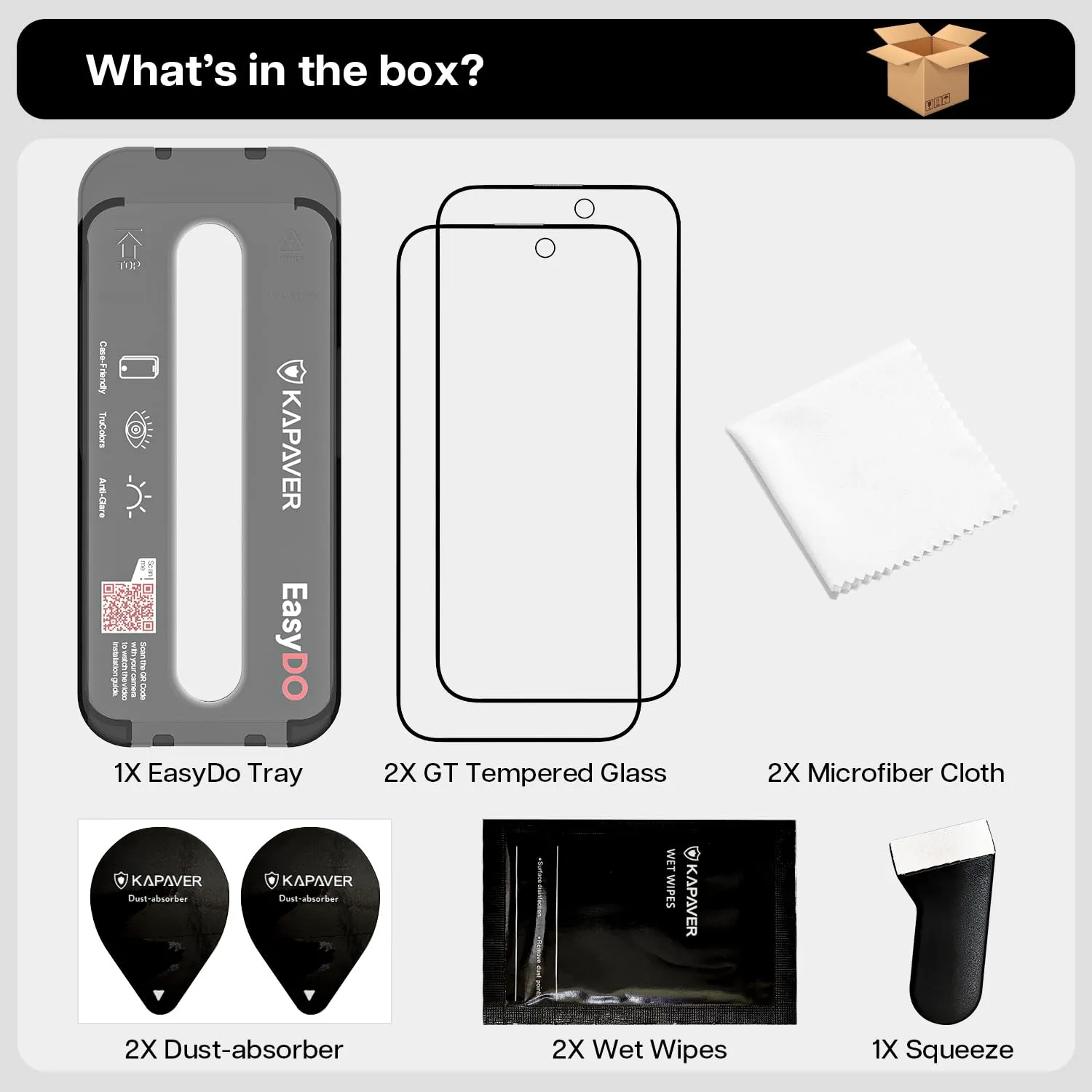 iPhone 15 Pro Max Easy DO Tempered Glass Screen Protector Guard | GT Series (Matte) - 1 Pack (Matte) - 1 Pack