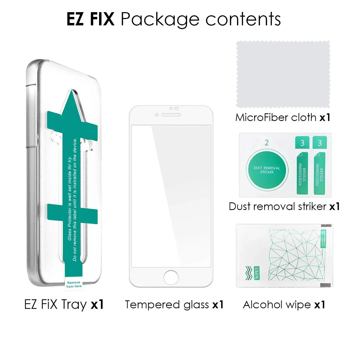 iPhone 7 Plus/iPhone 8 Plus Tempered Glass Screen Protector Guard | EZ FIT - 1 Pack