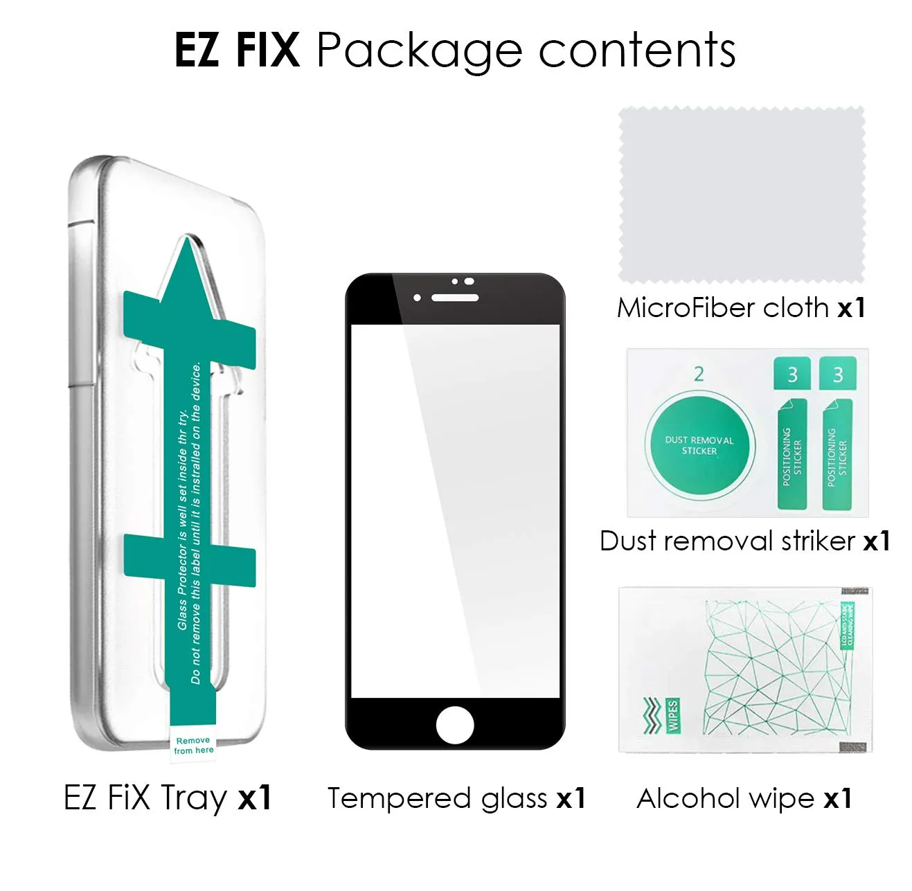 iPhone 7 Plus/iPhone 8 Plus Tempered Glass Screen Protector Guard | EZ FIT - 1 Pack