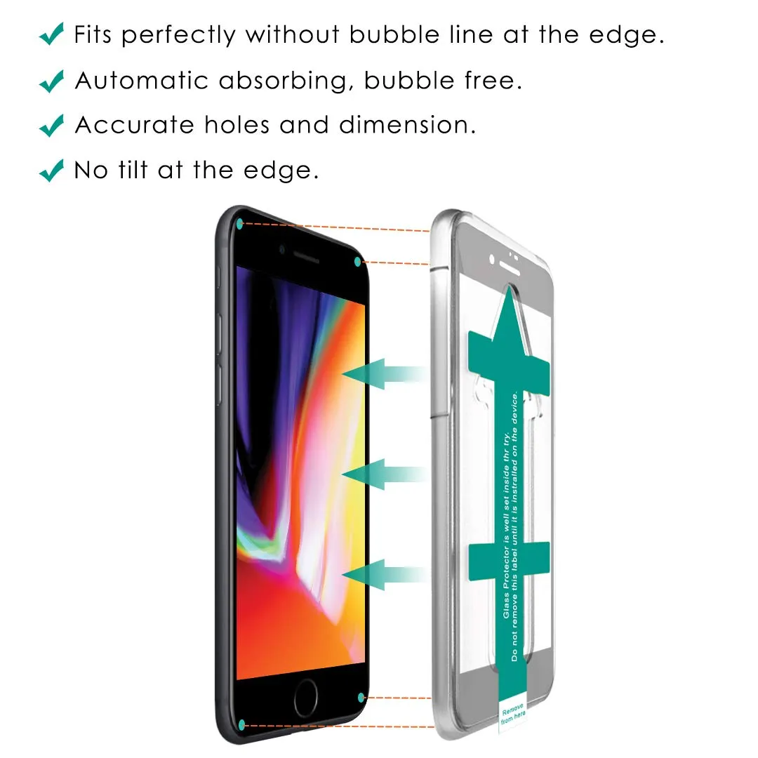 iPhone 7 Plus/iPhone 8 Plus Tempered Glass Screen Protector Guard | EZ FIT - 1 Pack