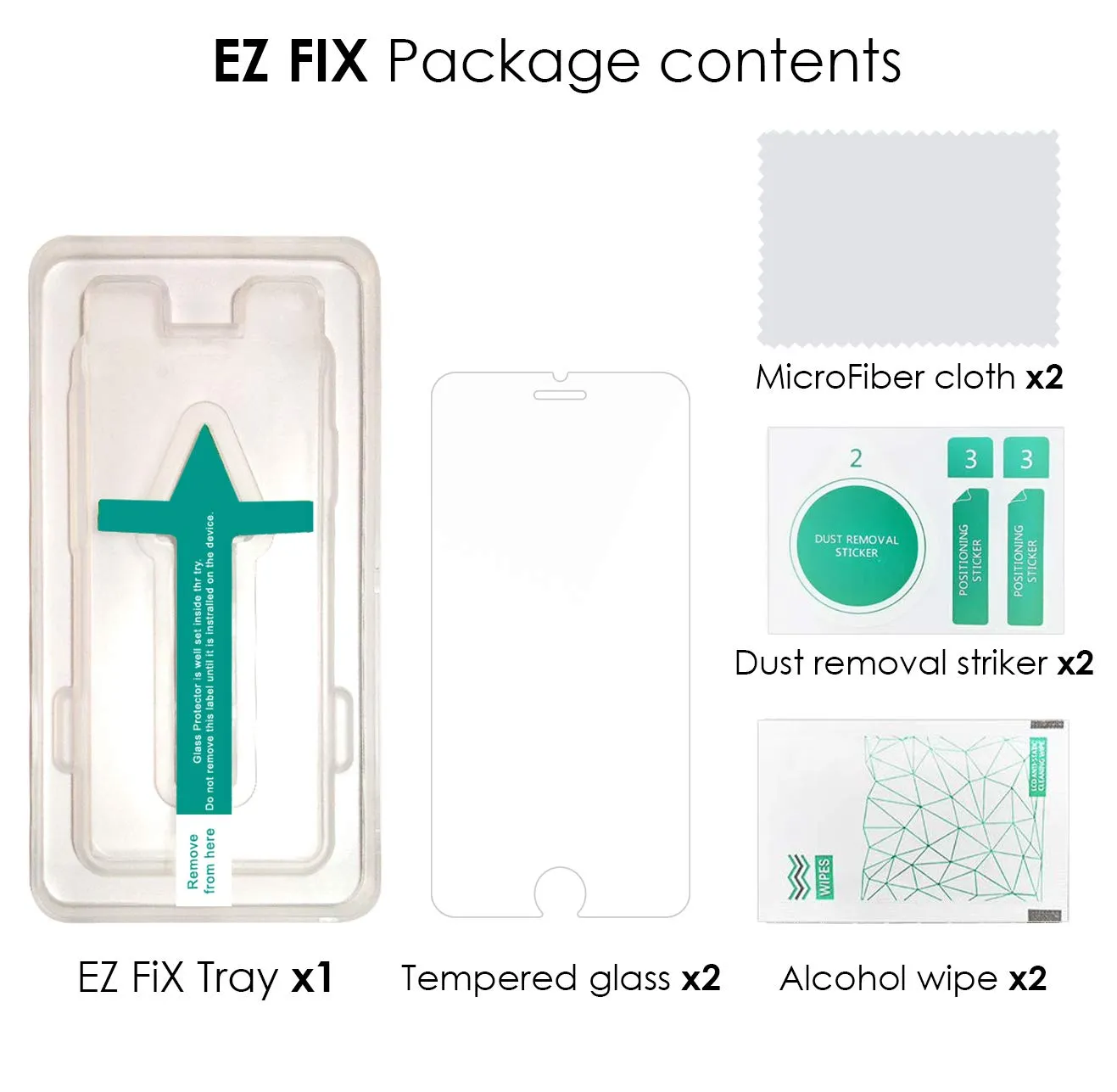 iPhone 7 Plus/iPhone 8 Plus Tempered Glass Screen Protector Guard | EZ FIT - 2 Pack