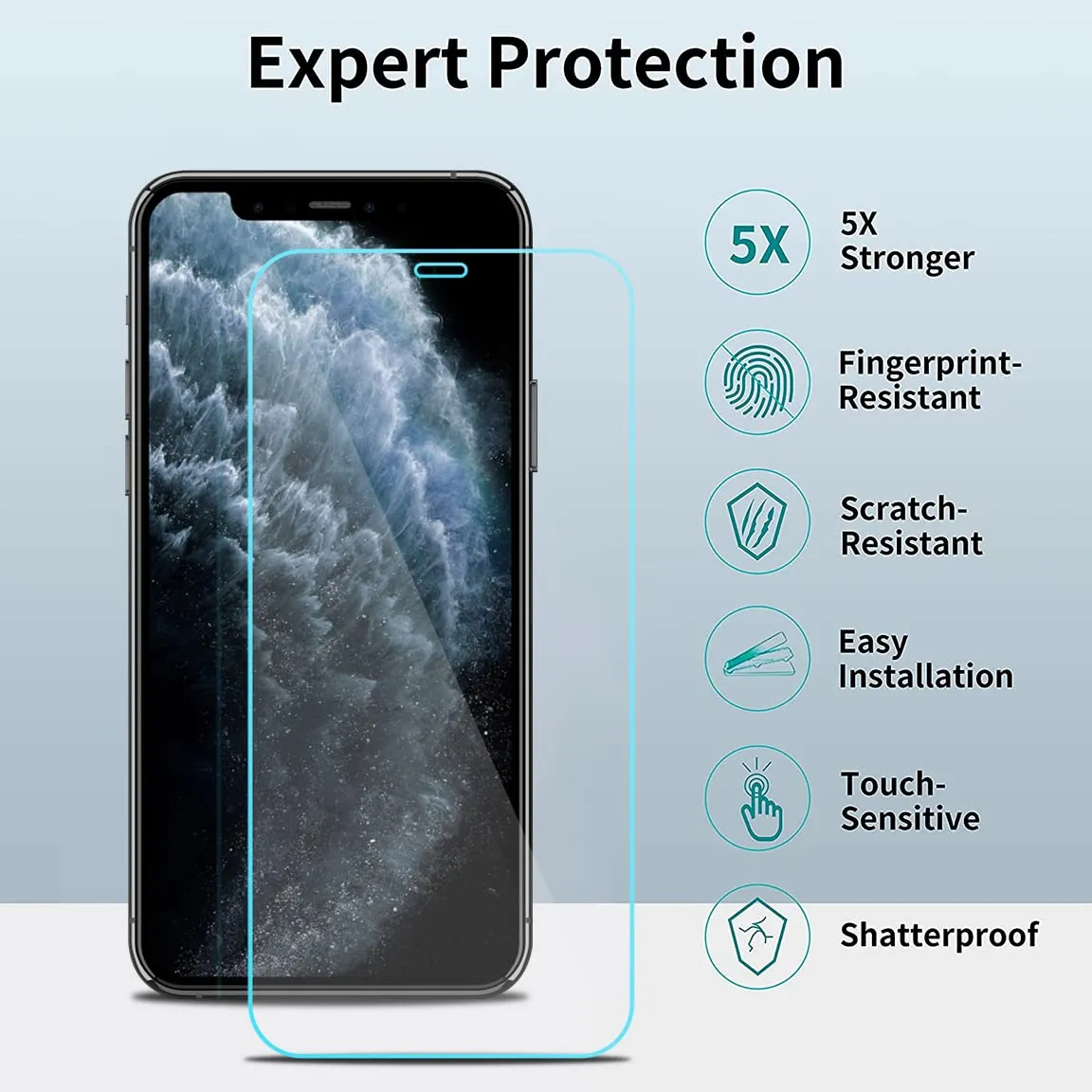 iPhone XS Max / iPhone 11 Pro Max Tempered Glass Screen Protector Guard | EZ FIT - 2 Pack