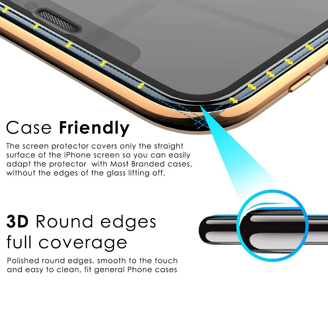 iPhone X/XS / 11 Pro Tempered Glass Screen Protector Guard | EZ FIT - 1 Pack