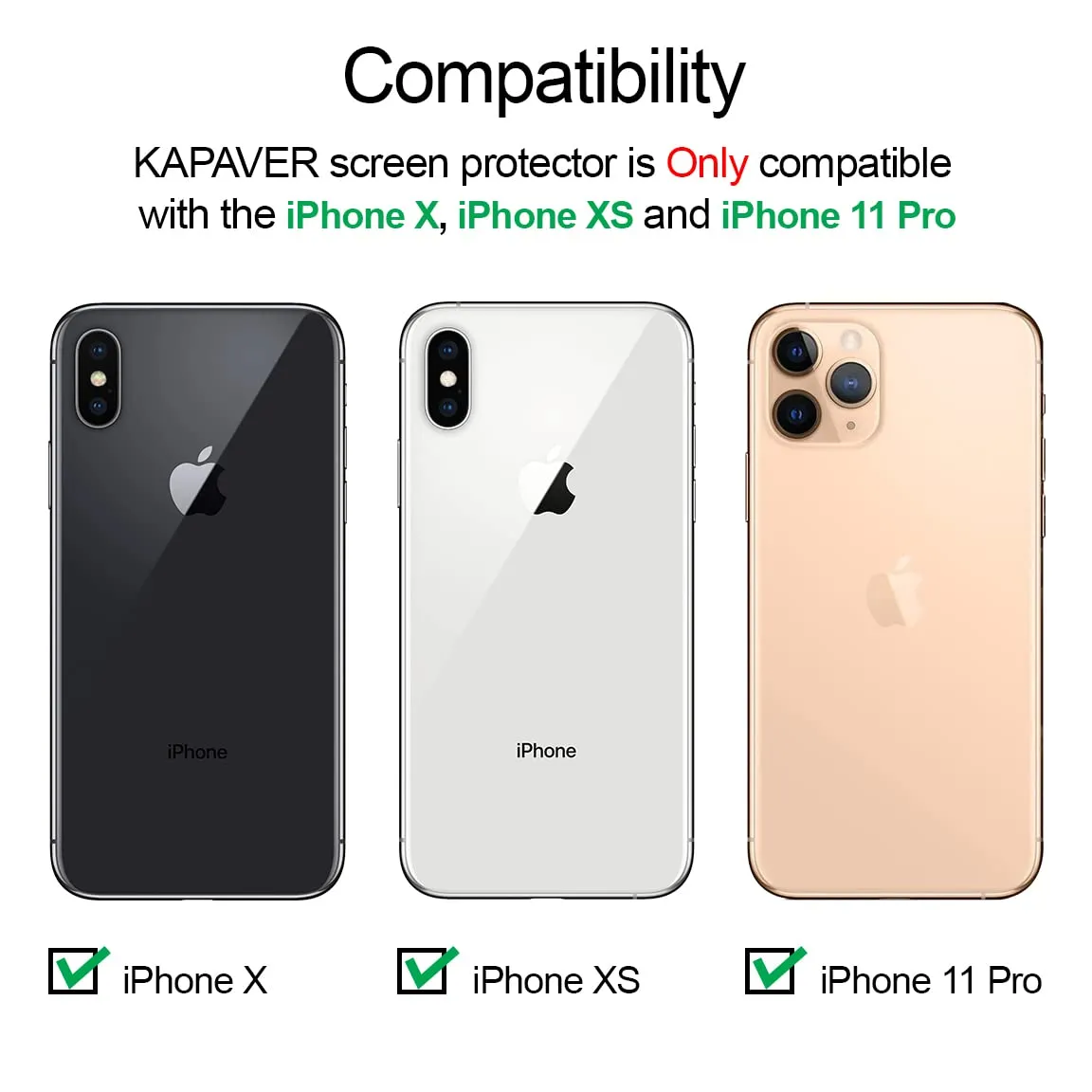 iPhone X/XS iPhone 11 Pro Tempered Glass Screen Protector Guard | EZ FIT - 2 Pack