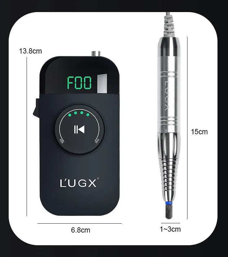 LUGX Brushless E-File/Nail Drill with handpiece stand & premium LUGX drill bit
