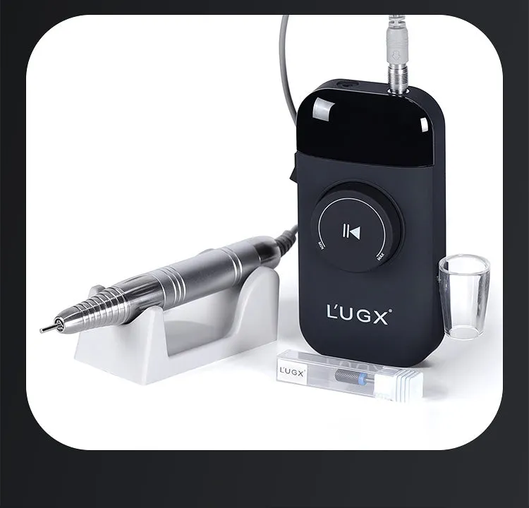 LUGX Brushless E-File/Nail Drill with handpiece stand & premium LUGX drill bit