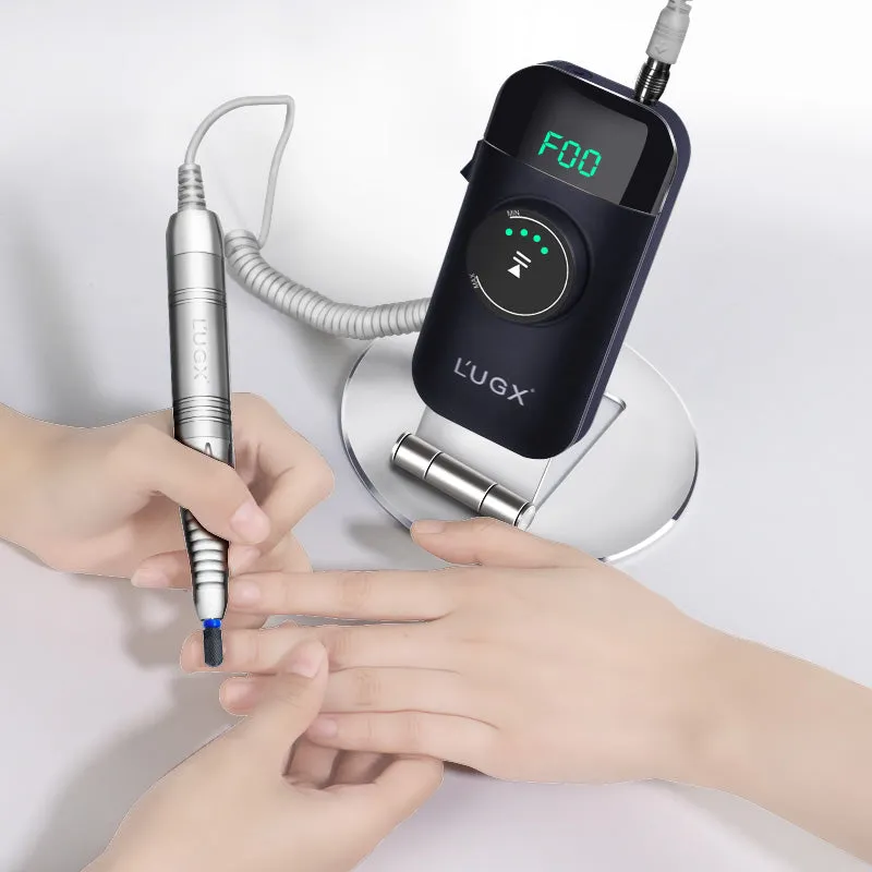 LUGX Brushless E-File/Nail Drill with handpiece stand & premium LUGX drill bit