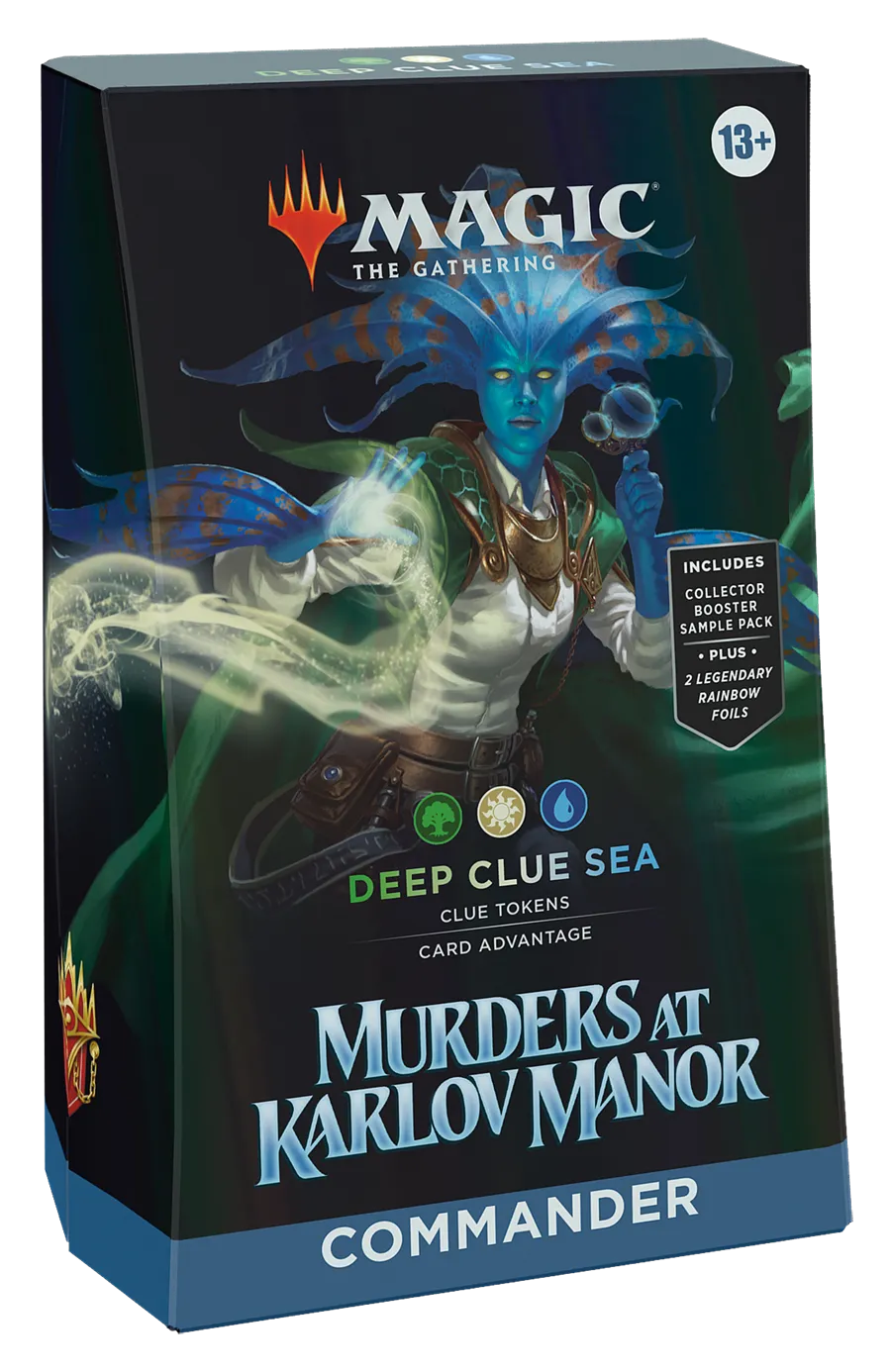 Magic: The Gathering Murders at Karlov Manor Commander Deck - Deep Clue Sea (100-Card Deck, 2-Card Collector Booster Sample Pack   Accessories)