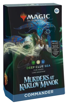 Magic: The Gathering Murders at Karlov Manor Commander Deck - Deep Clue Sea (100-Card Deck, 2-Card Collector Booster Sample Pack   Accessories)