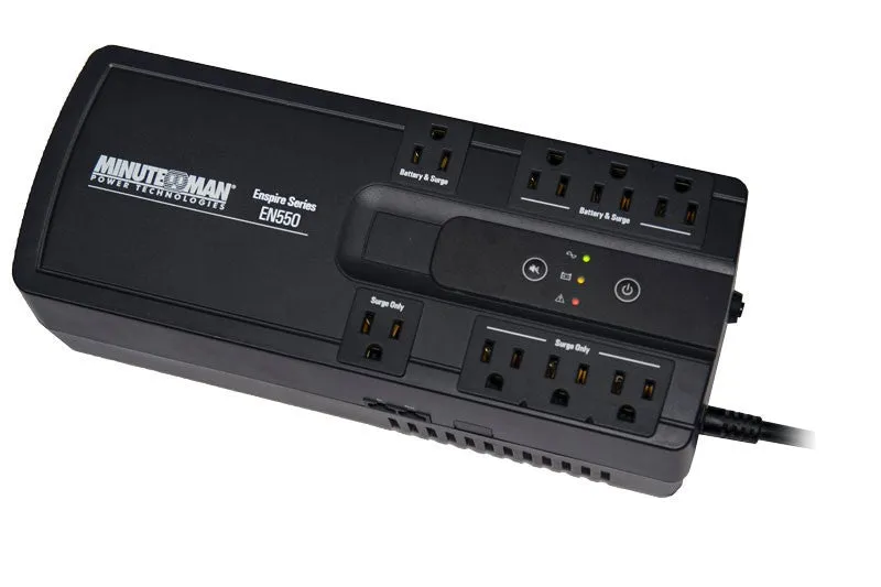 Minuteman EN550 EnSpire 550 VA Stand-by UPS with 8 outlets