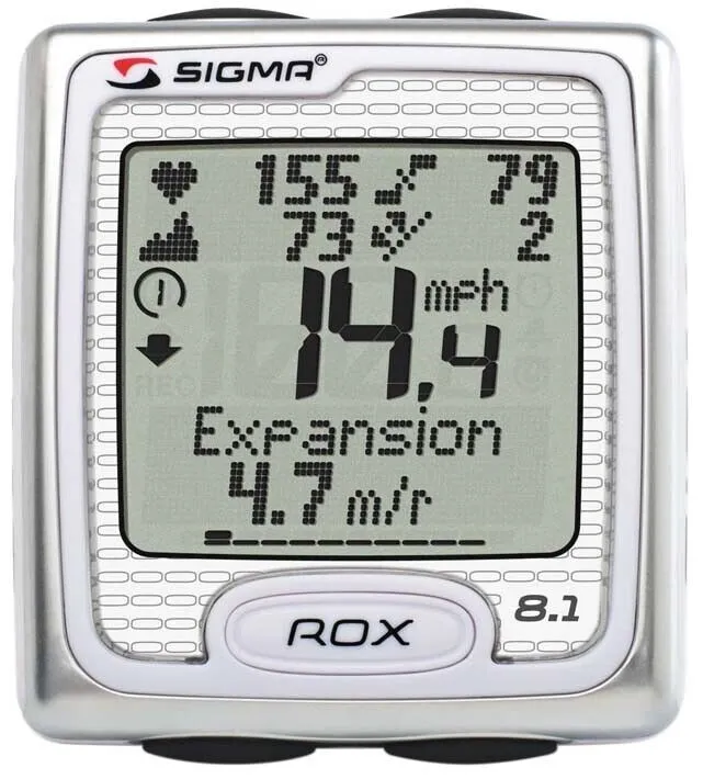 Sigma ROX 8.1 Multi-Function Bike Computer - White