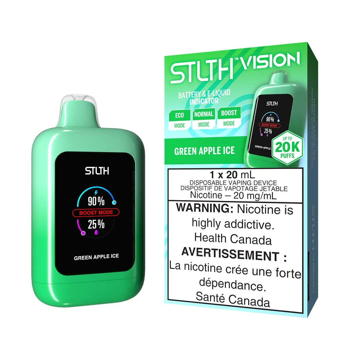 STLTH Vision Green Apple Ice Disposable Vape