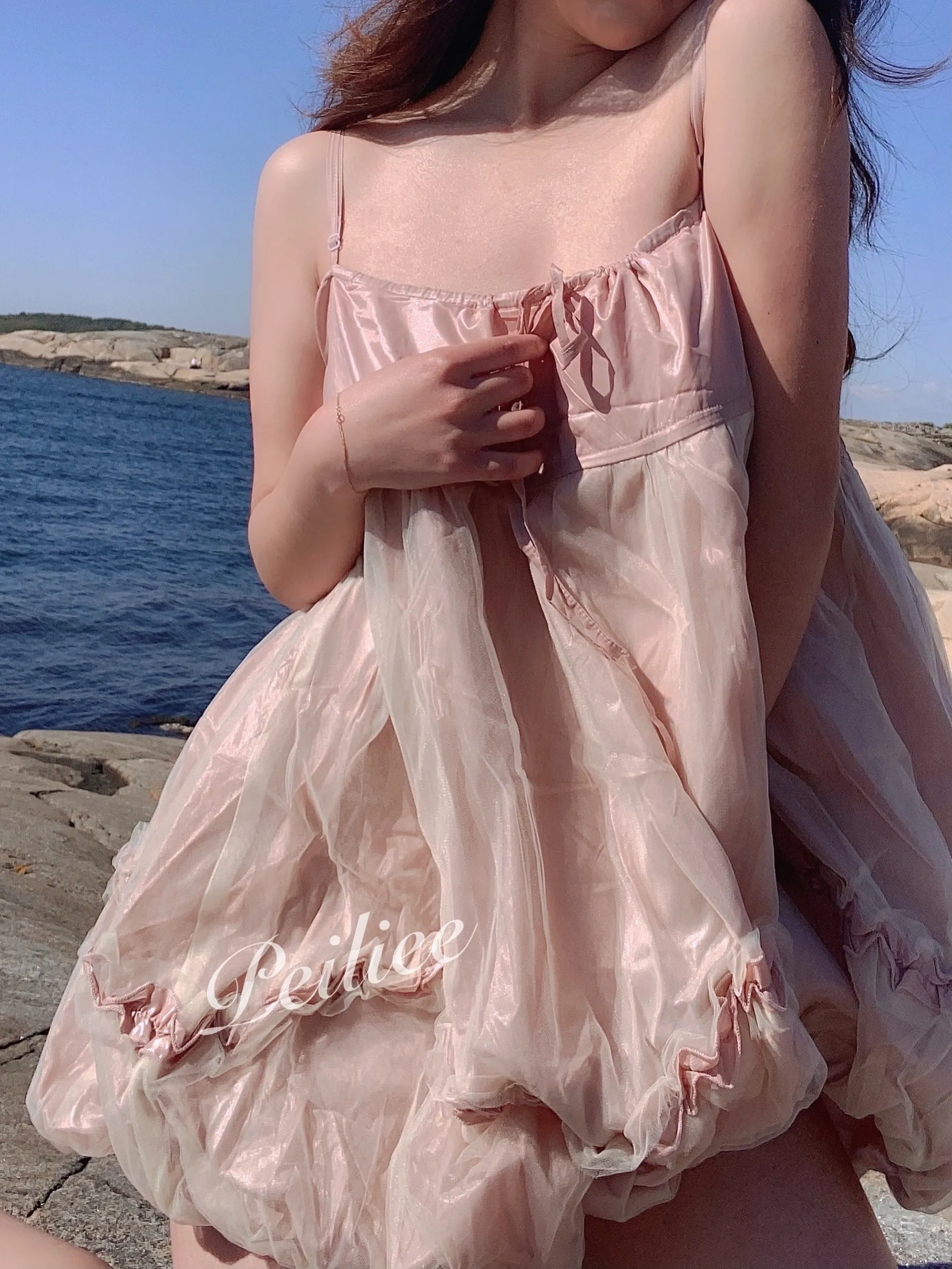 [Sweden warehouse] Escaped Bunny In Peach Flower Garden Dress (designer Arilf)