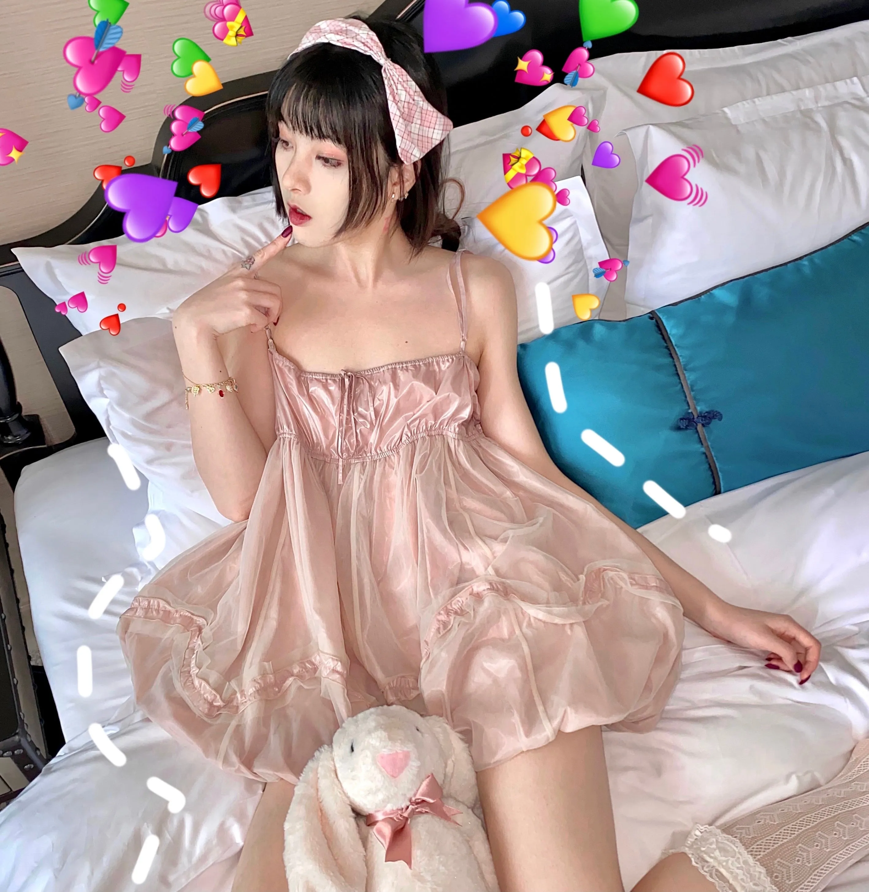 [Sweden warehouse] Escaped Bunny In Peach Flower Garden Dress (designer Arilf)