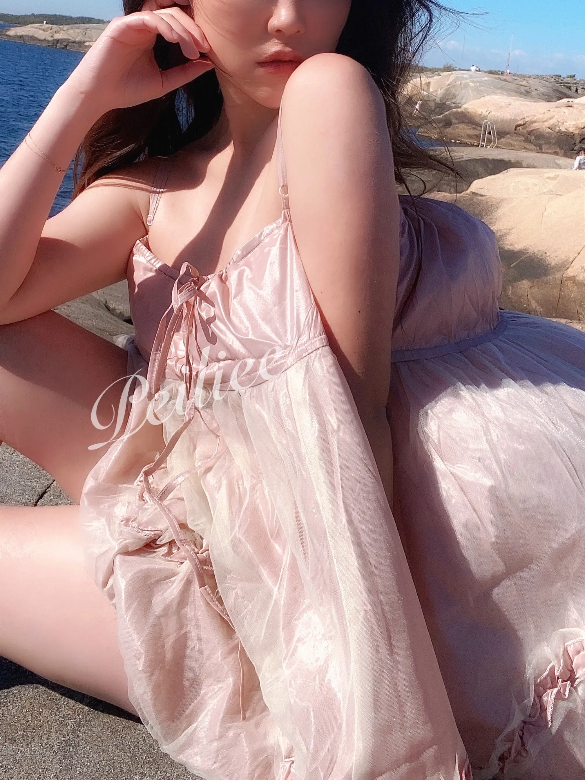 [Sweden warehouse] Escaped Bunny In Peach Flower Garden Dress (designer Arilf)