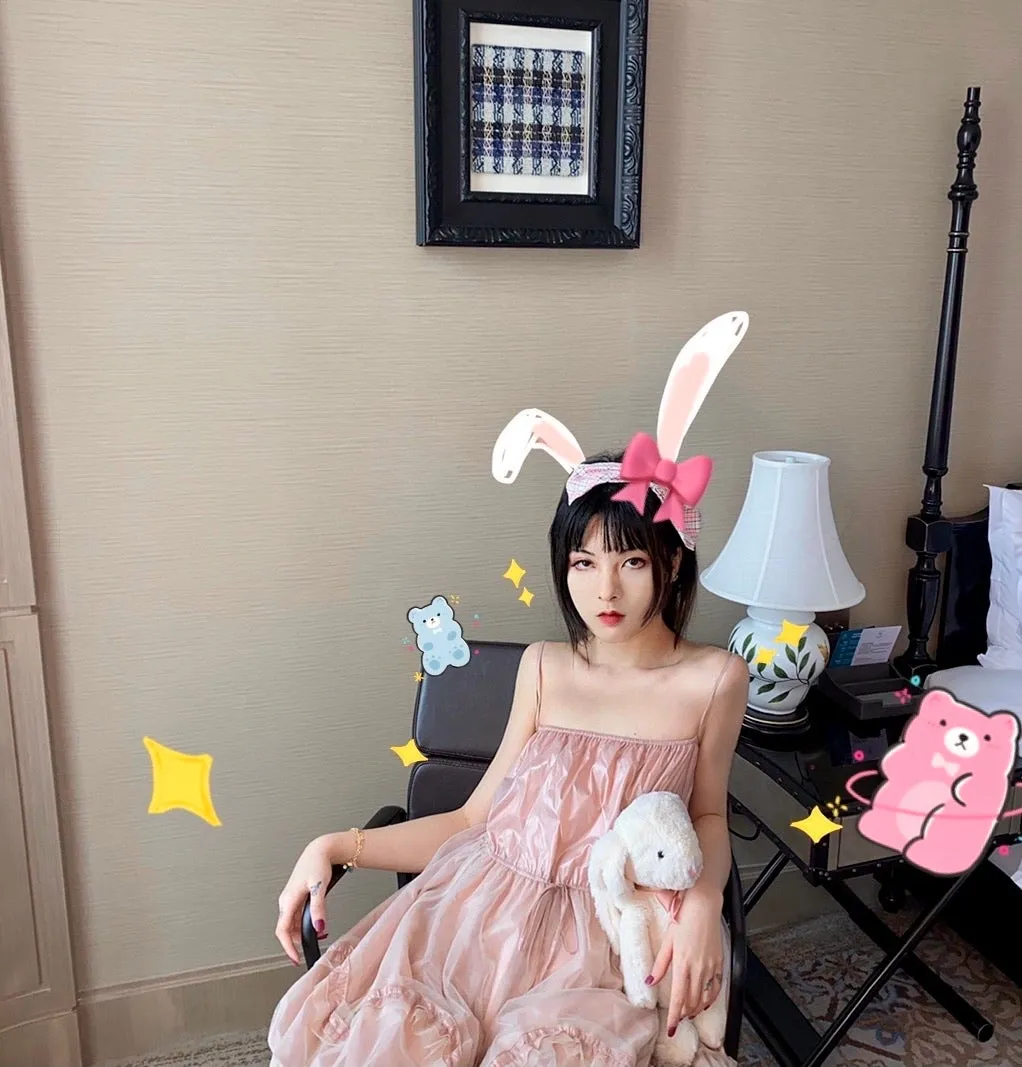 [Sweden warehouse] Escaped Bunny In Peach Flower Garden Dress (designer Arilf)