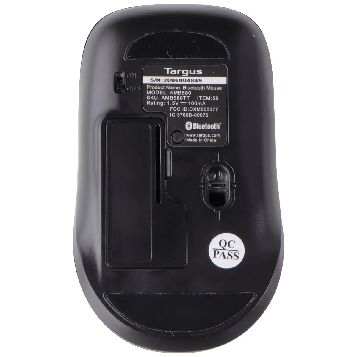 Targus B580 Bluetooth Mouse (1600 DPI) for Windows PC & More - Black AMB580TT