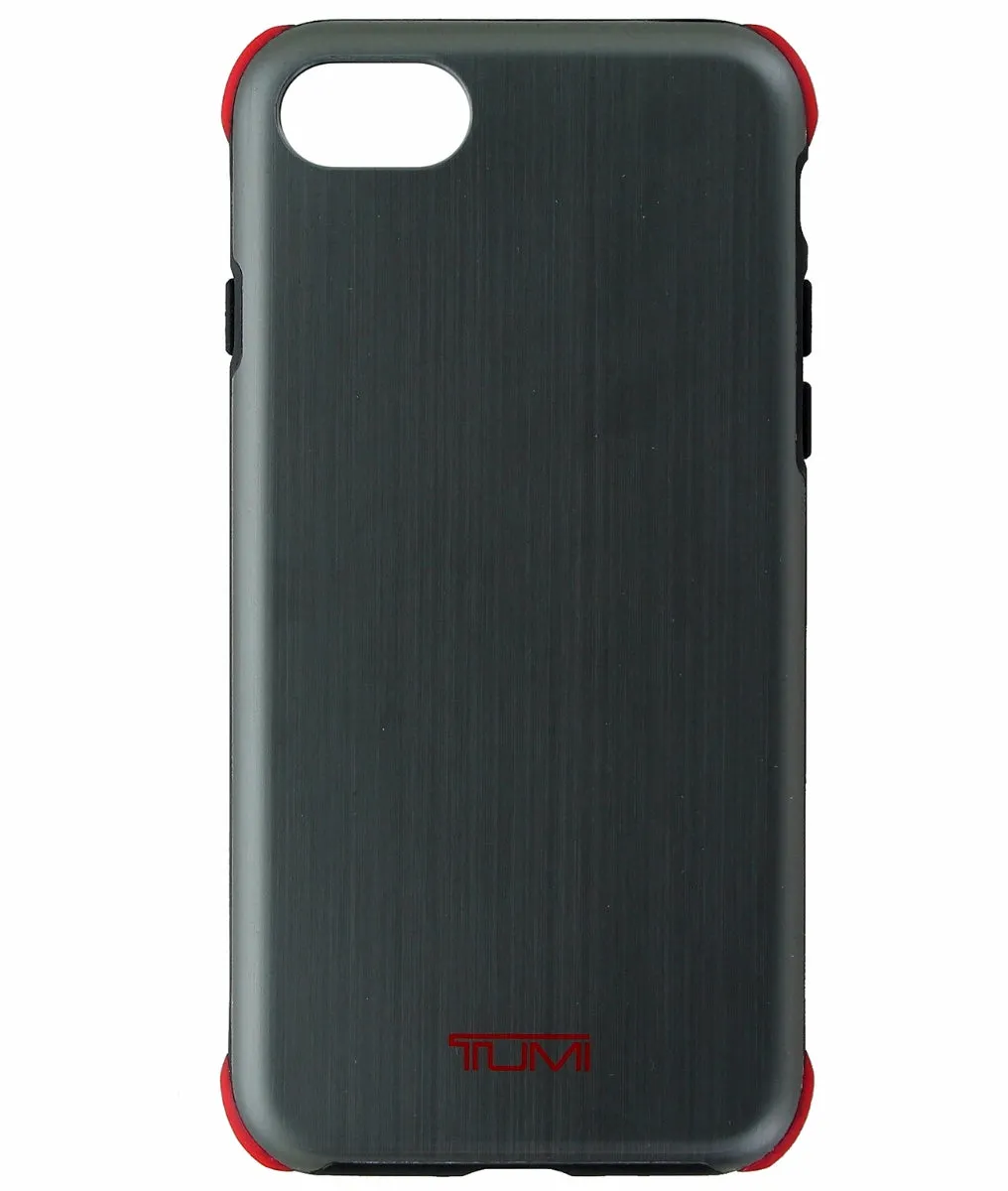 TUMI Protection Hard Shell Case Cover for Apple iPhone 7 - Brushed Gunmetal/Red