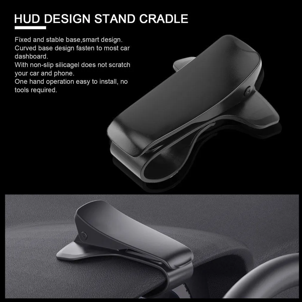 Universal HUD Car Dashboard Mount Clip SmartPhone iPhone GPS Holder