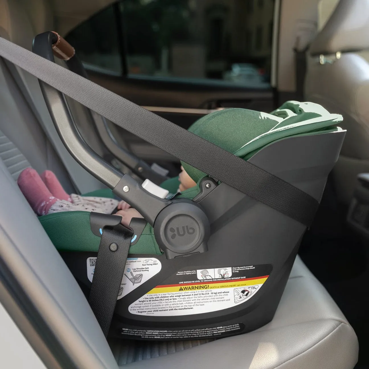 UPPAbaby Aria Lightweight Infant Car Seat - Gwen (Green - Saddle Leather)