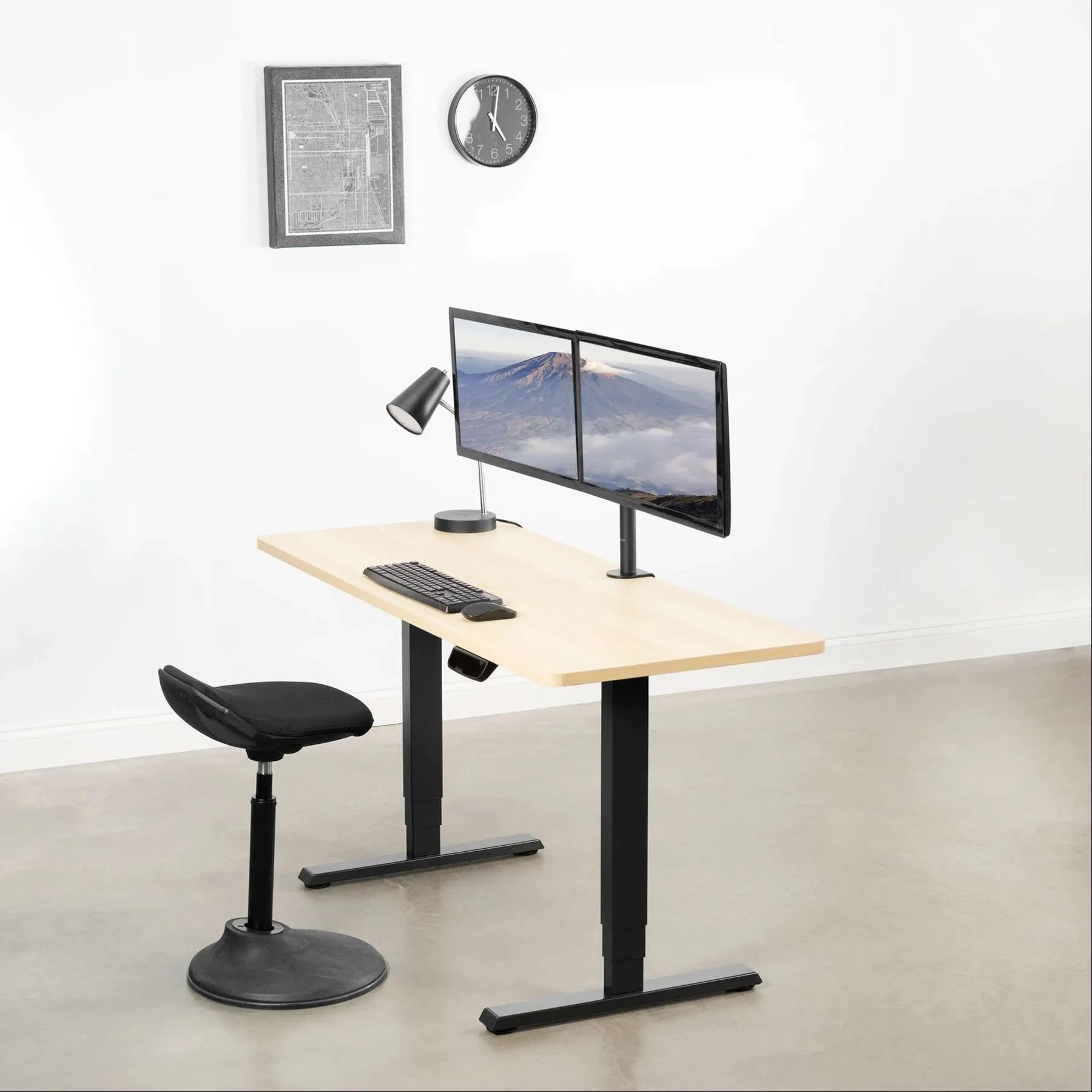 VIVO 39"-64" Electric Dual Motor Desk Frame, DESK-EV02RB/EV02RW