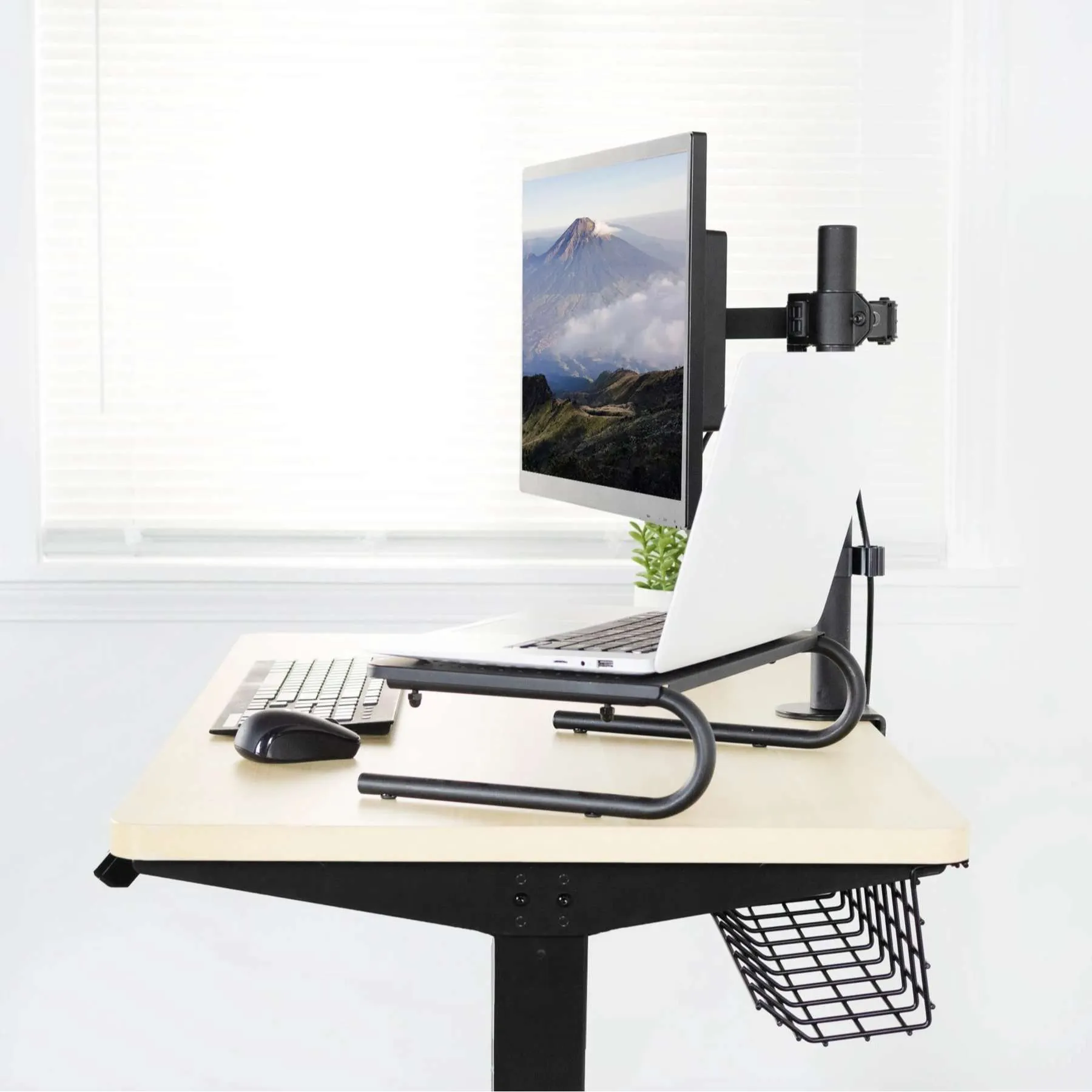 VIVO 39"-64" Electric Dual Motor Desk Frame, DESK-EV02RB/EV02RW