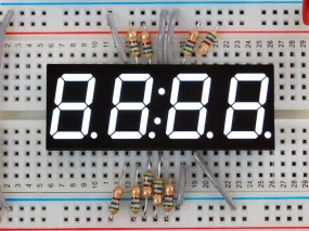 White 7-segment clock display - 0.56\" digit height"